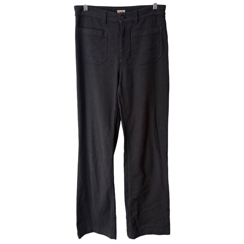Faherty Womens Stretch Terry Patch Pocket Pants 29 Black High Rise WBS2330-WBK